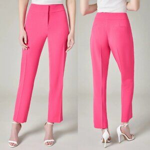 Kasper Women's Plus Harlow Pant Iconic Stretch Crepe Cerise Pink Size 18W NWT